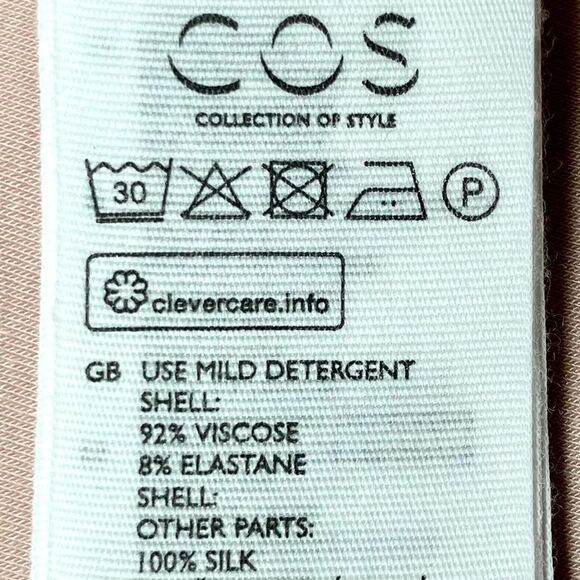 COS Shift Dress with Silk Overlay in Blush Pink Women’s S - Picture 4 of 4